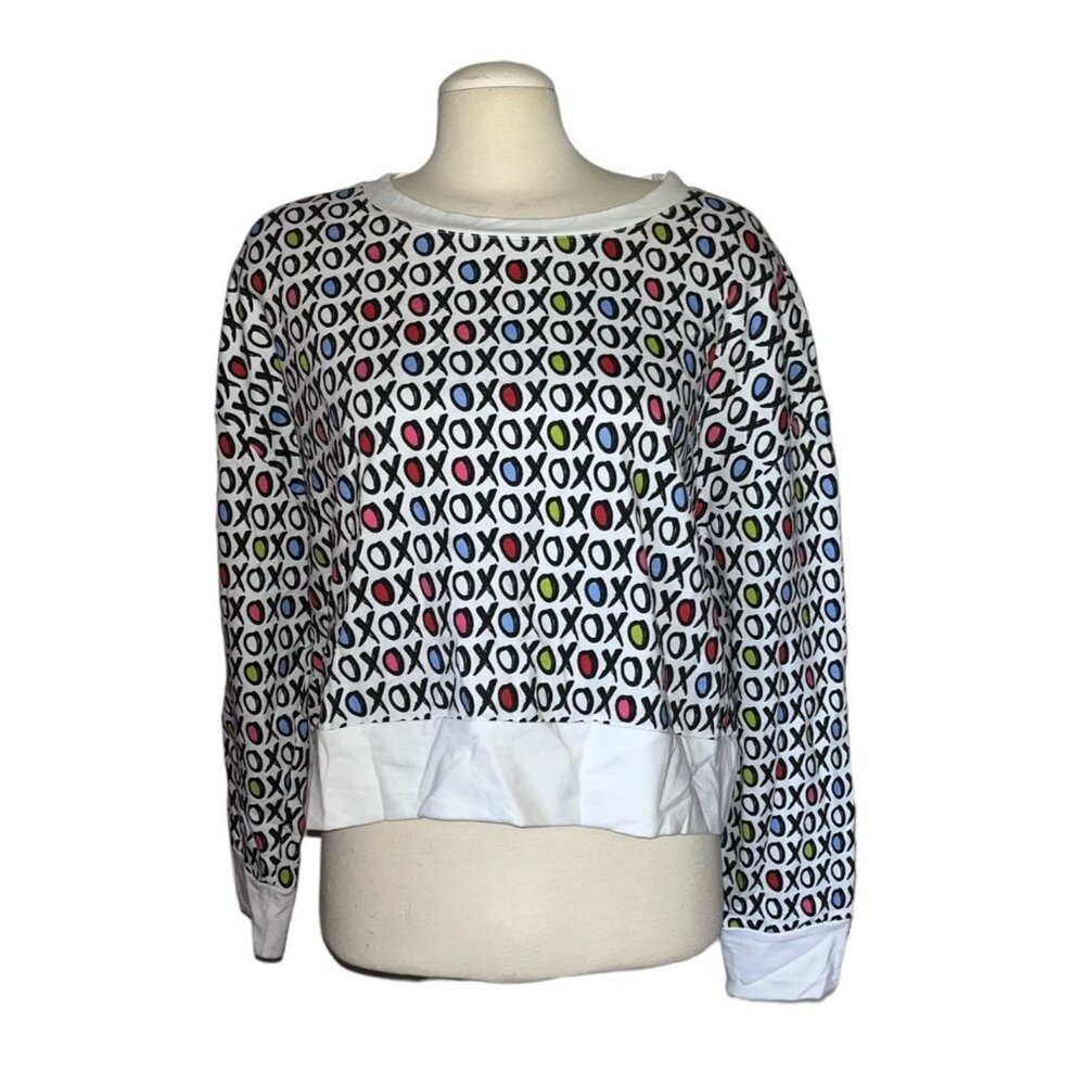 XOXO NWT Graphic Sweater Sz XL Womens Colorful Long Sleeve Casual Blouse